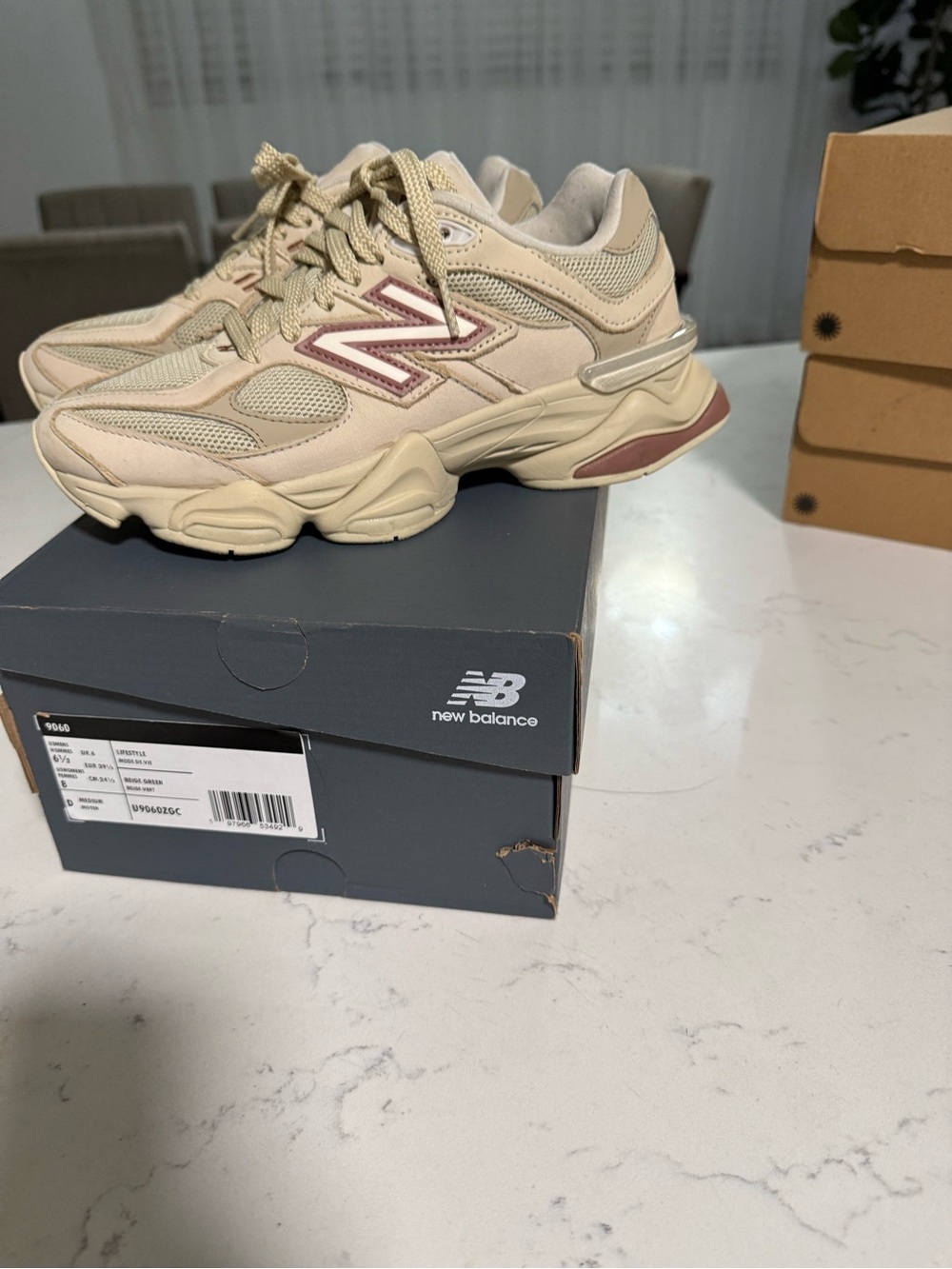 New Balance Women's Cream and Pink Athletic Sneakers